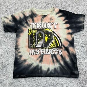 Eagle T-Shirt Womens Small Trust Your Instincts Abstract Tie Dye Stairwell Skate